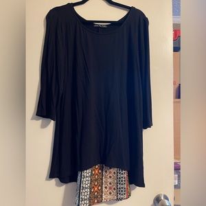 Kim & cami print back top 1X